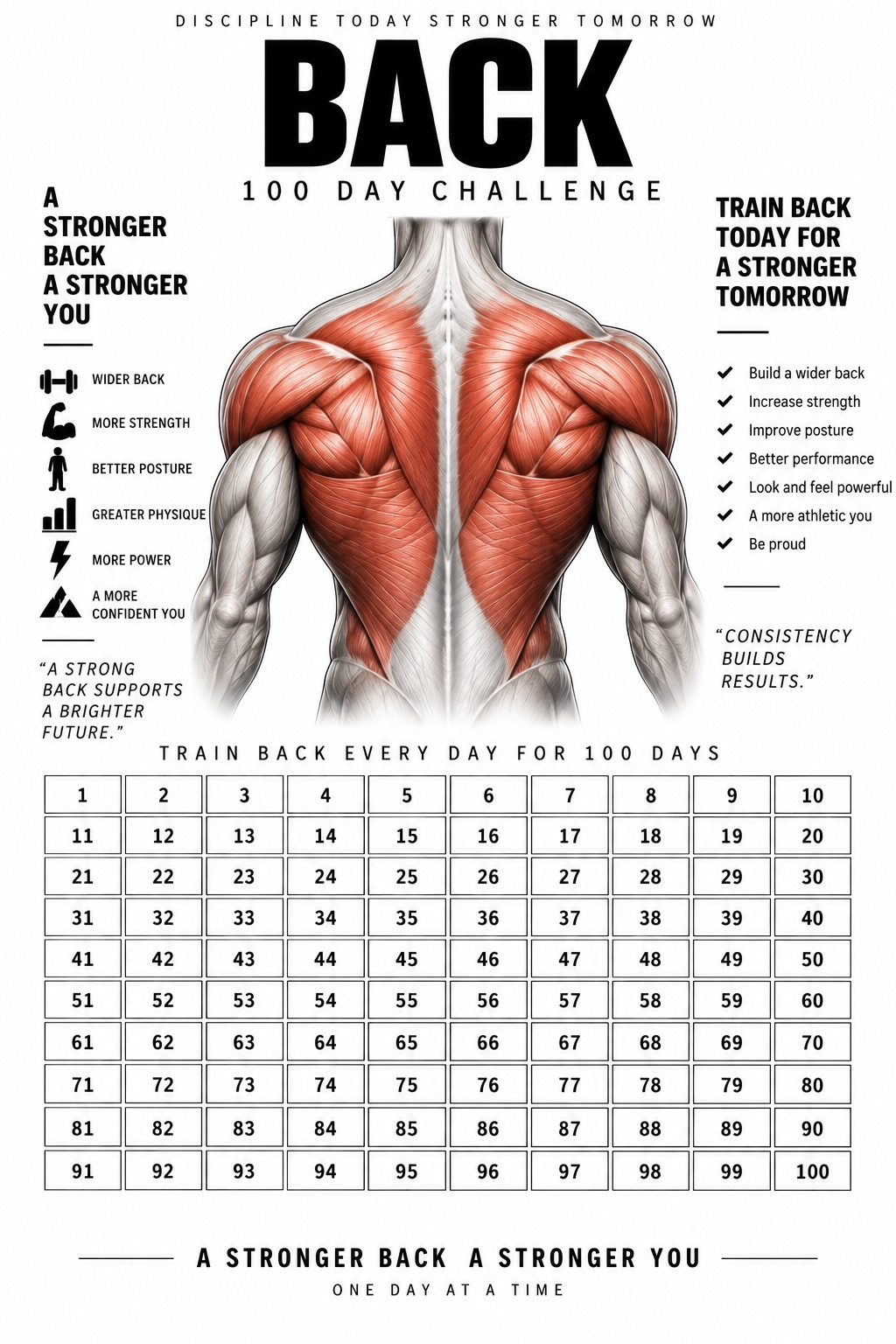 Back 100 day challenge poster