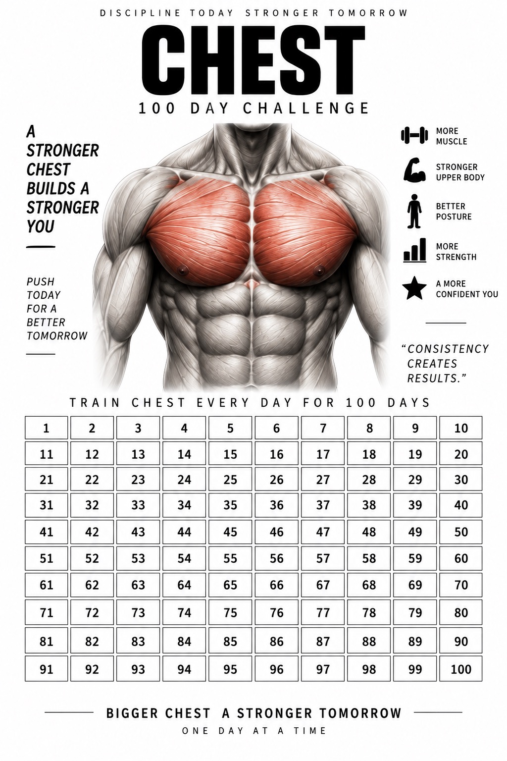 Chest 100 day challenge poster