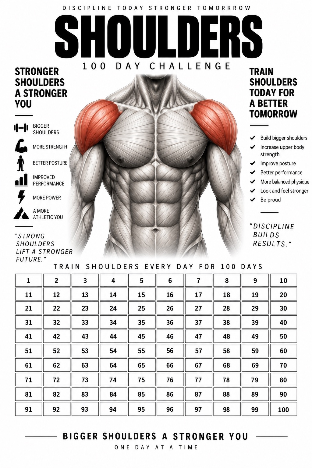 Shoulders 100 day challenge poster